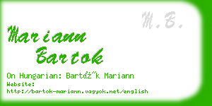 mariann bartok business card